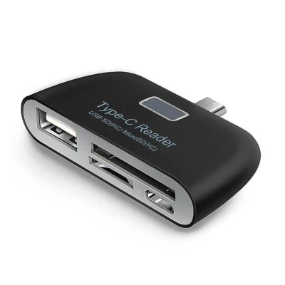 MacBook 전화 태블릿용 USB 2.0 마이크로 USB/TF/SD 메모리 카드 어댑터에 대한 Type-C 스마트폰 신용 카드 리더기